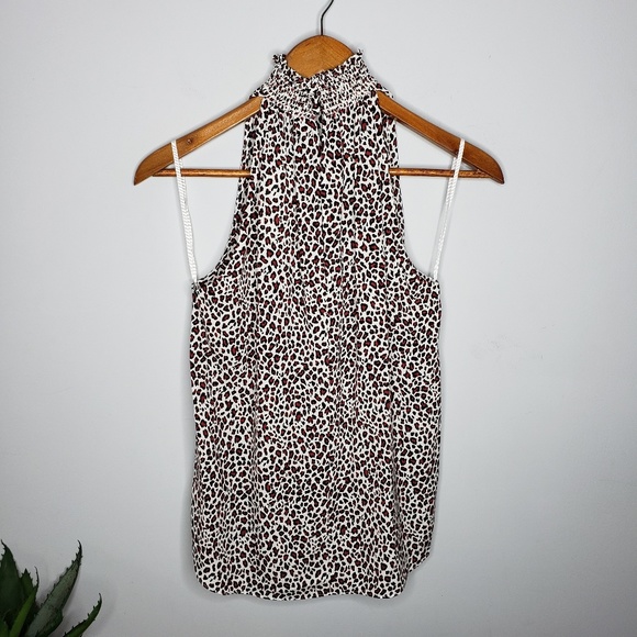 A.L.C NWT Zayden Leopard Print Silk Top - Picture 6 of 8